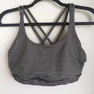Lululemon Energy Bra Sz 10 Army green stripes